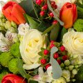 Lisianthus and tulips